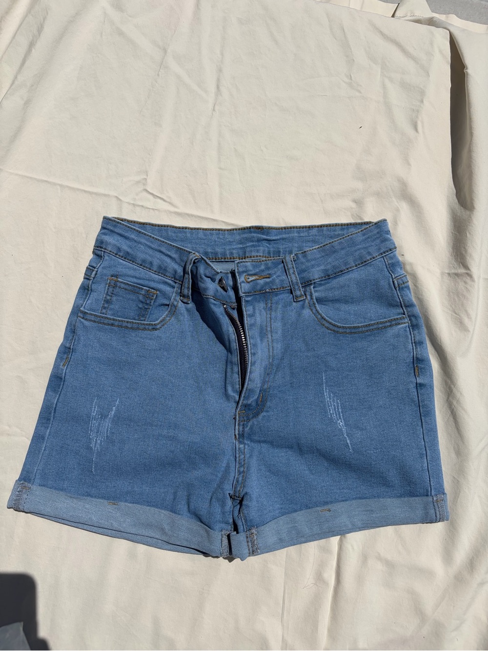 Mid Wash Blue Denim Women’s Shorts
